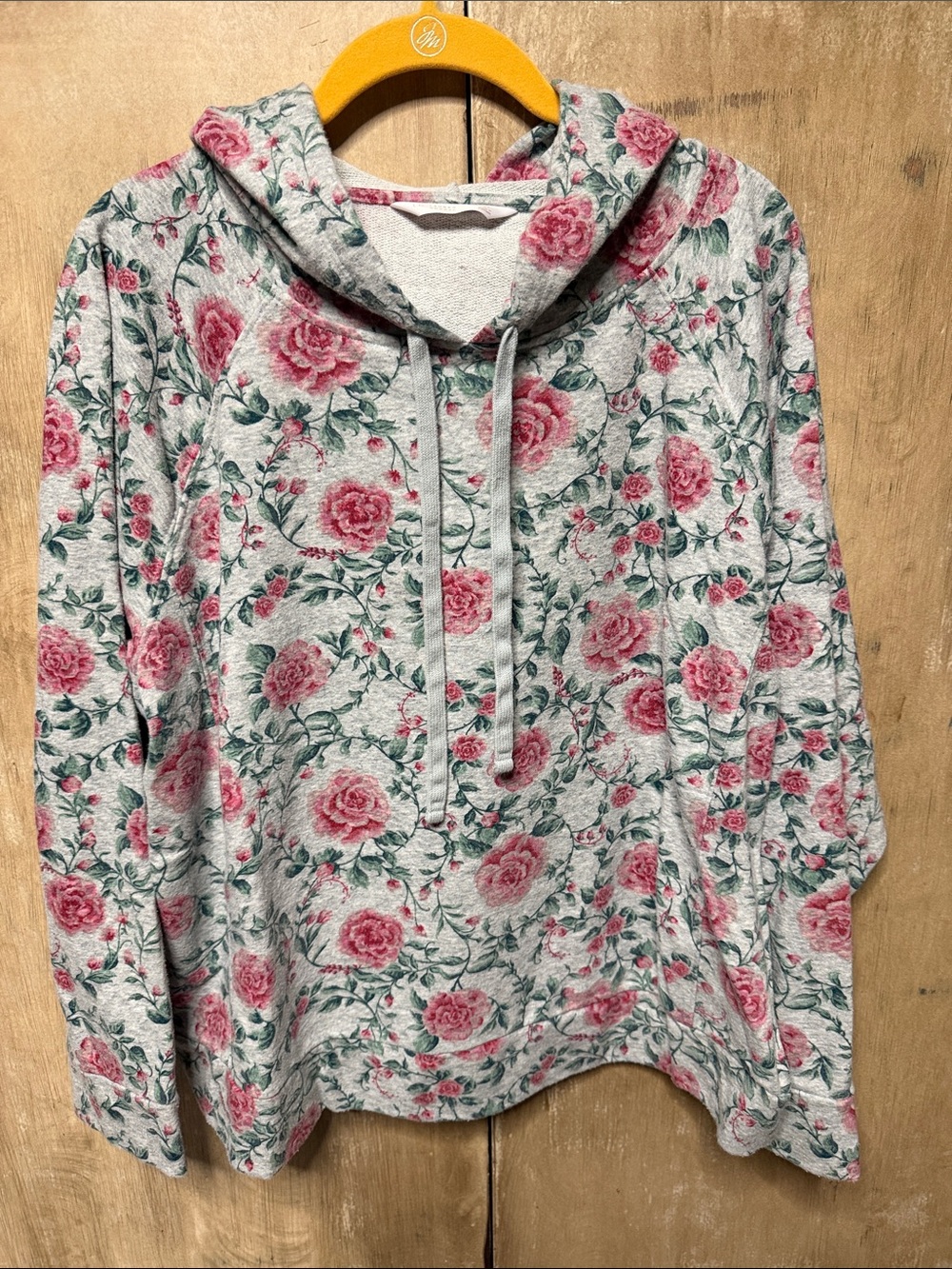 LC Lauren Conrad Pink Rose Floral Cowl Pullover Sweater